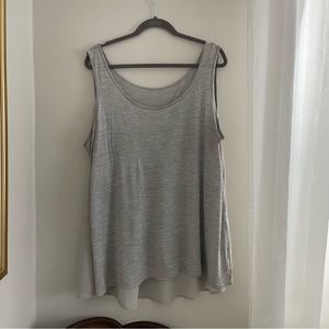 Eileen Fisher Woman Silk Cotton Crepe de Chine Tank Dark Pearl/Grey | 1X